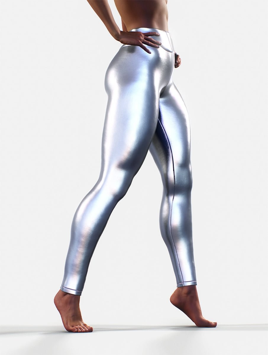 Glossy Silver Leggings