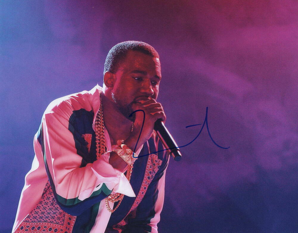 KANYE WEST SIGNED AUTOGRAPH 11X14 Photo Poster painting - COLLEGE DROPOUT GRADUATION RAPPER JSA