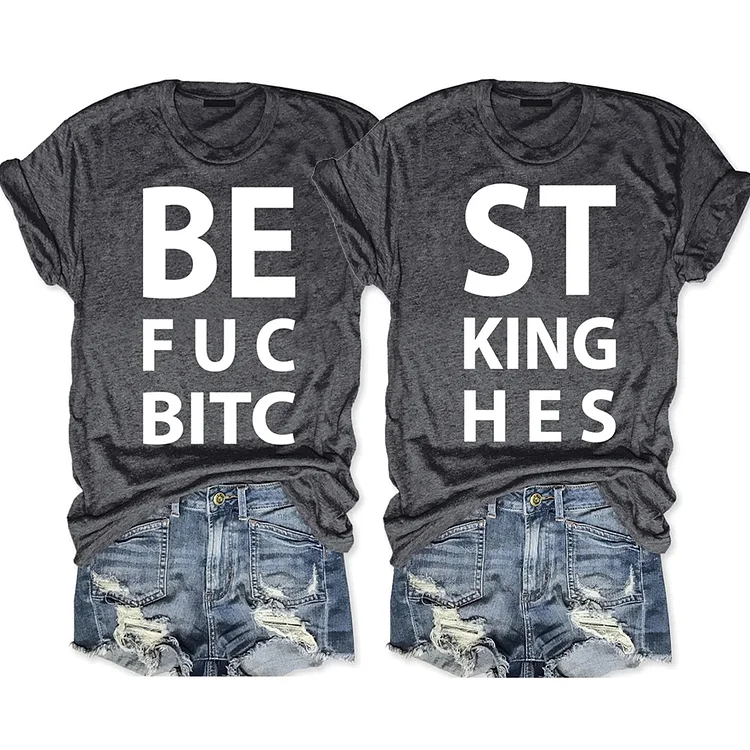 BE F*C B*TC &ST KING H*S Women Round Neck T-shirt - BSTCA0330