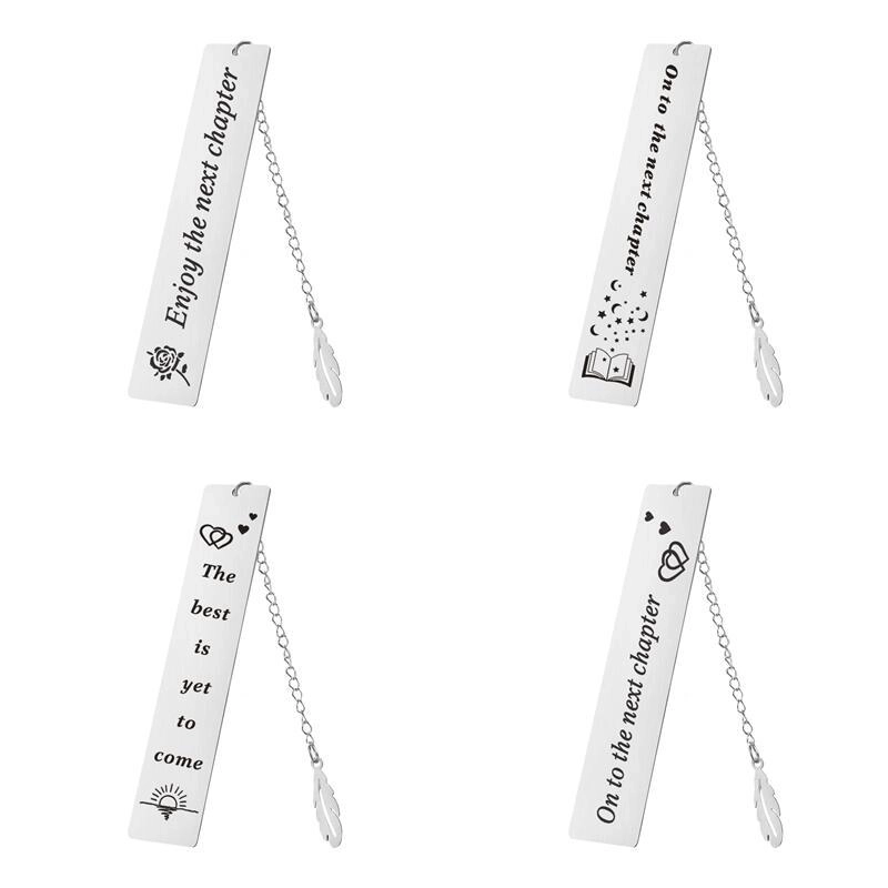 Fashion Creative Metal Stainless Steel Lettering Bookmark