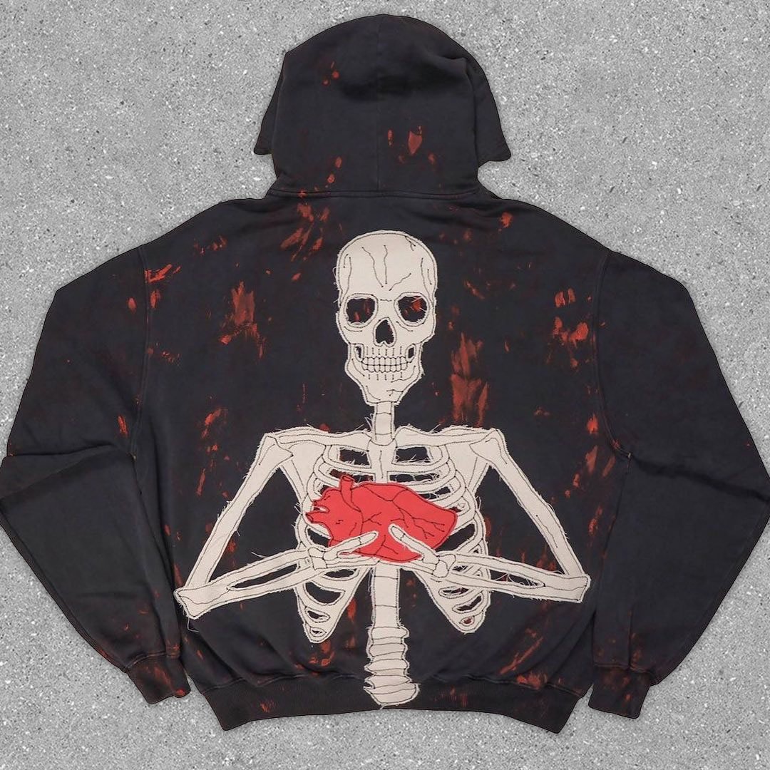 Statement Street Style Skull Print Long Sleeve Hoodie