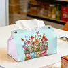 Butterfly Garden DIY PULeather Diamond Painting Tissue Box for Adults Beginners Large Size Diamond Art Paper Storage Holder for Living Room Bathroom Table Decor