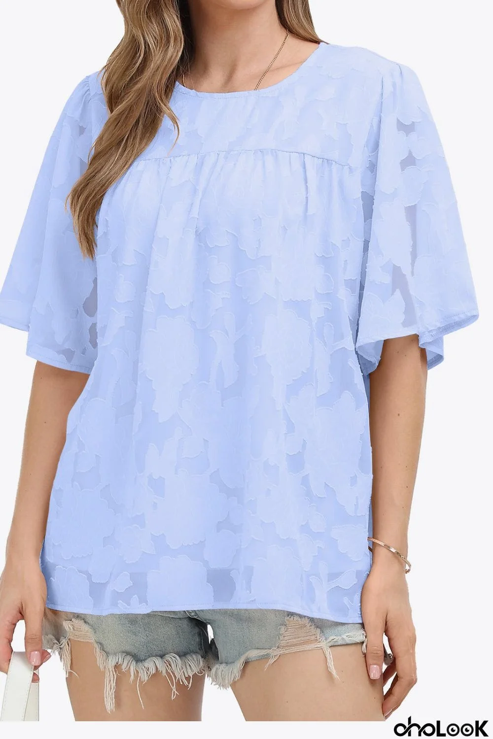 Round Neck Half Sleeve Blouse