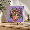 DIY Pre-Framed Flower Vase Button Art Canvas Kit