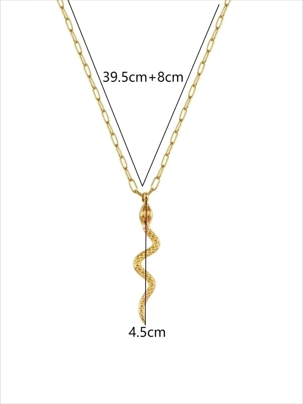 304 Stainless Steel 14K Gold Plated Minimalist Plating Snake