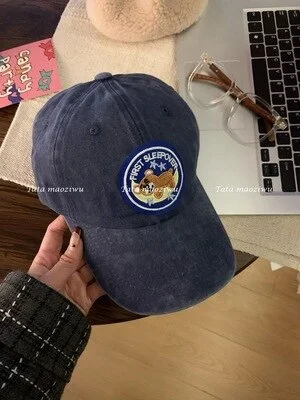Bear pattern badge original cute all-match brown baseball hat female soft top spring and summer student peaked cap male