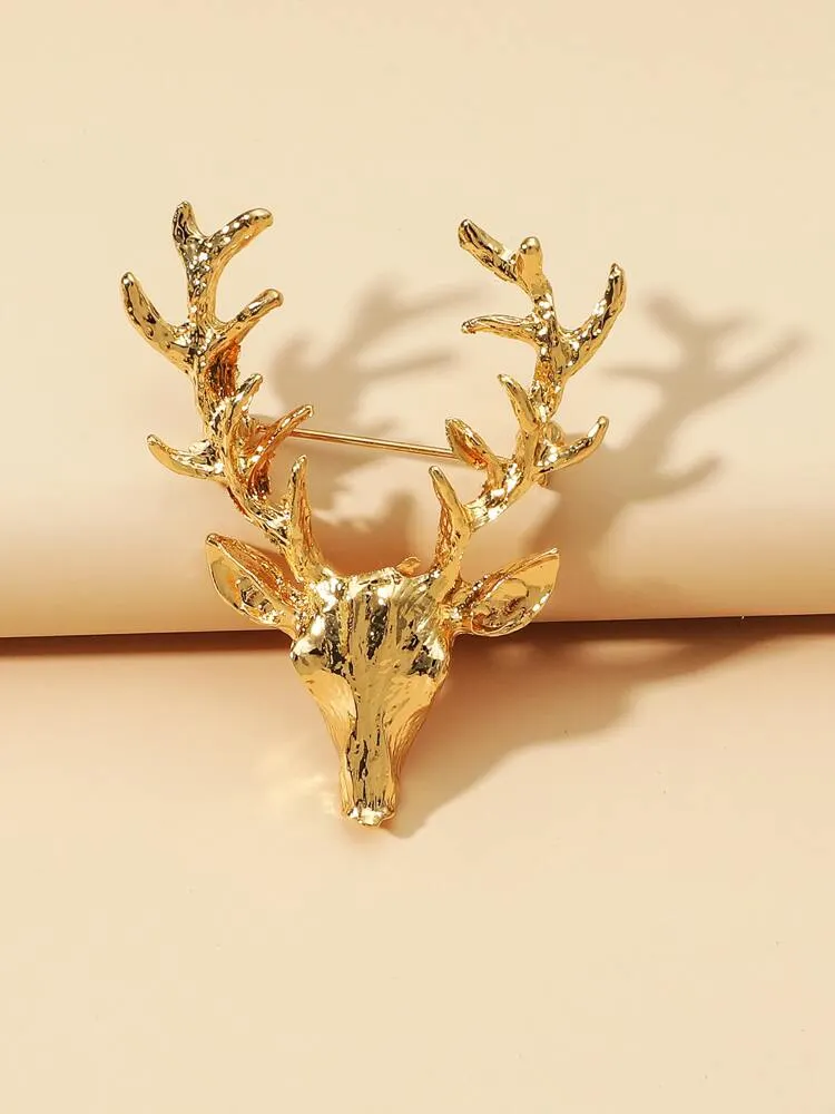 Elk Head Design Brooch