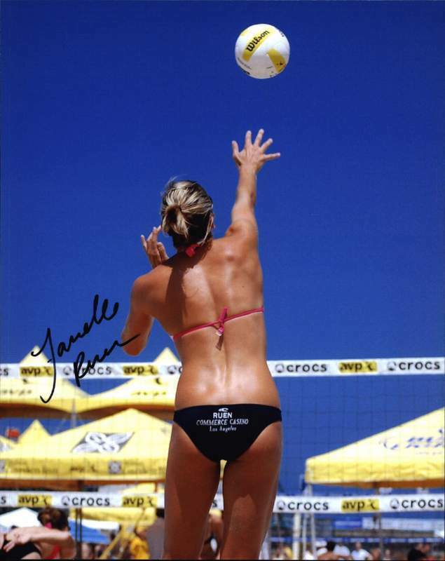 Janelle Ruen authentic signed AVP volleyball 8x10 Photo Poster painting W/Cert Autographed 07