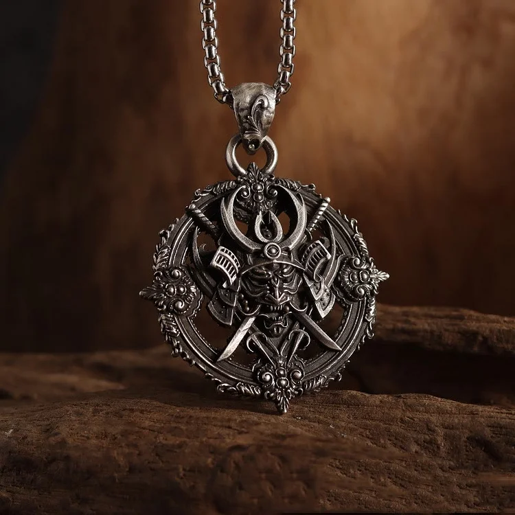 Coutureaura Black Samurai Pirate Armor Necklace