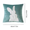 2Pcs Easter Bunny Soft Cushion Case 45x45cm Plush Rabbit Embroidered Pillowcase