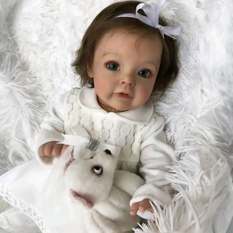 [Heartbeat💖 & Sound🔊] 17''  Baby Reborn Toddler Doll Real Lifelike Handcrafted Reborn Baby Girl Doll Toy with Gift Set Named Sandama