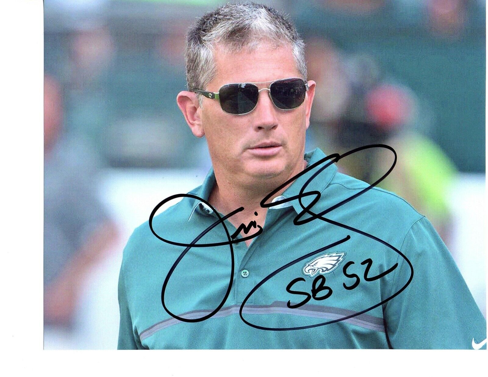 Jim Schwartz Philadelphia Eagles autograph signed football Photo Poster painting 8x10 SuperBowl#