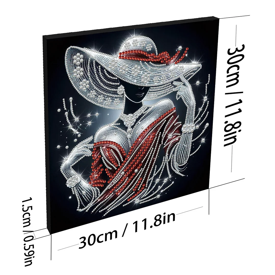 Elegant Lady - DIY Pearl Diamond Art Kit With Frame 30*30cm