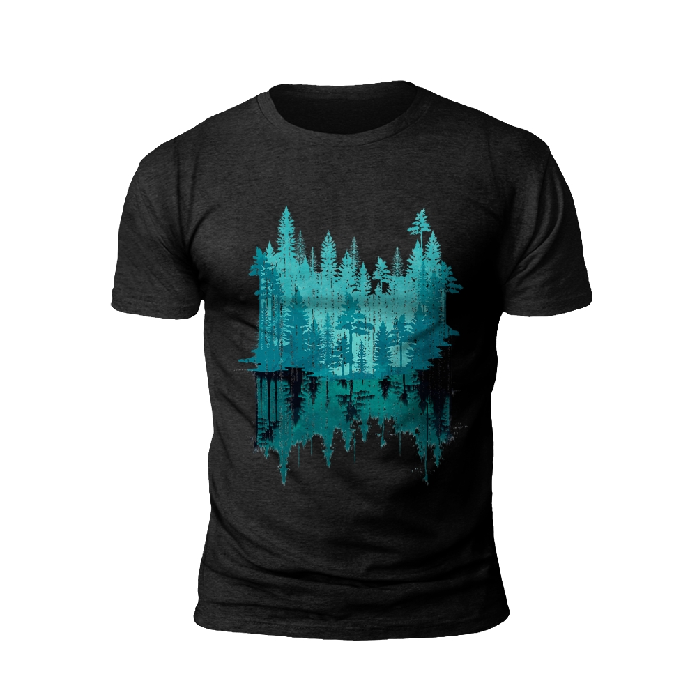 Teal Forest: Nature's Brushstroke T-shirt