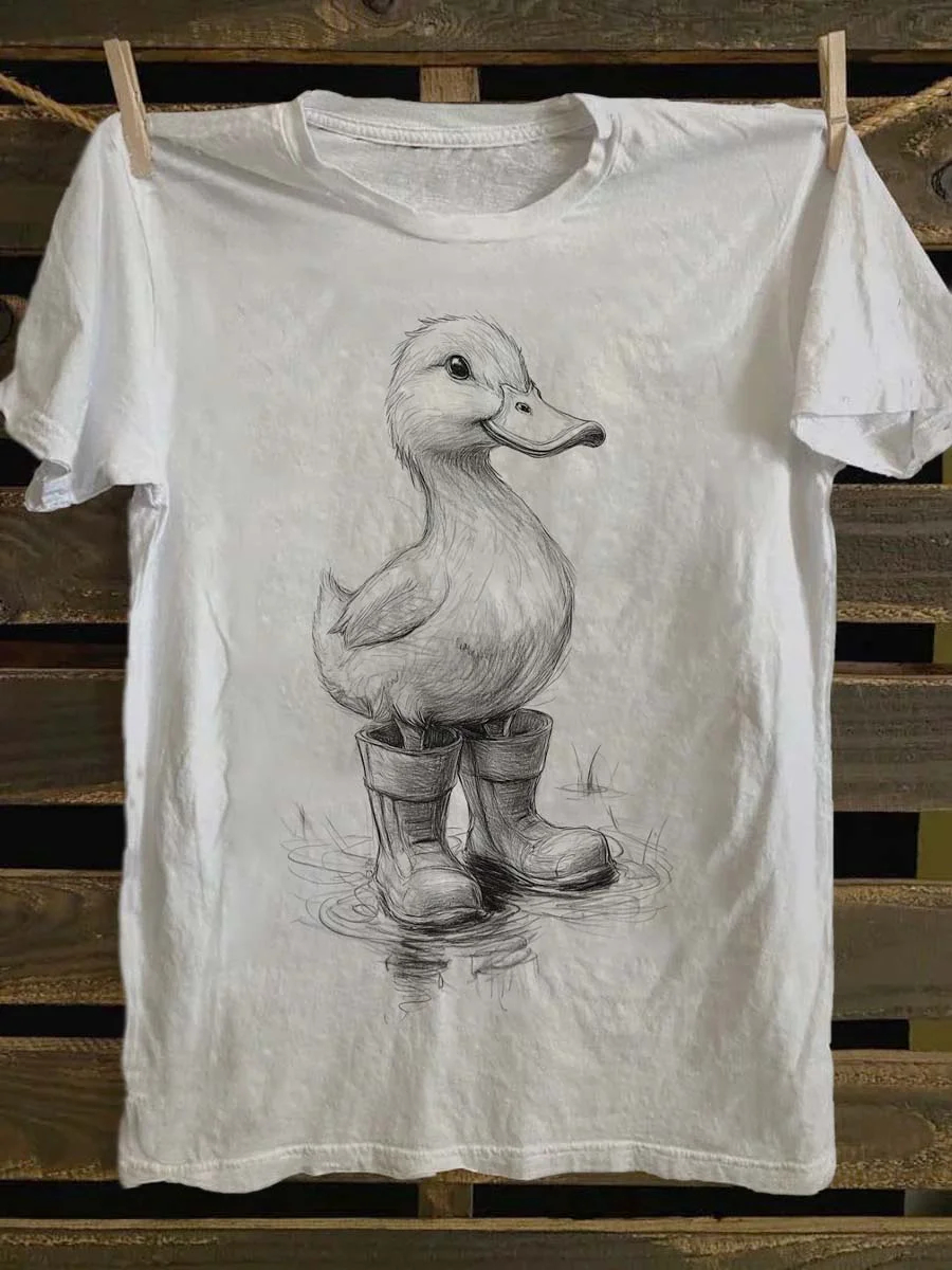 Fun Duck in Boots T-shirt