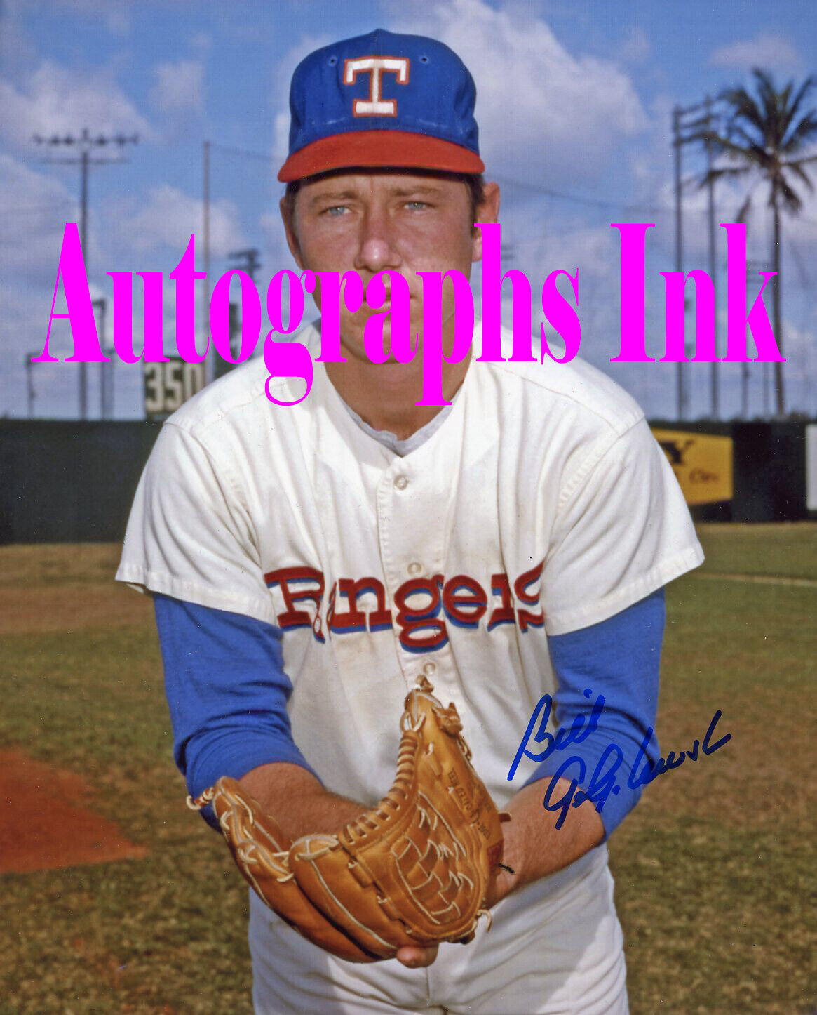 Bill Gogolewski autographed 8x10 Texas Rangers Topps Vault #2