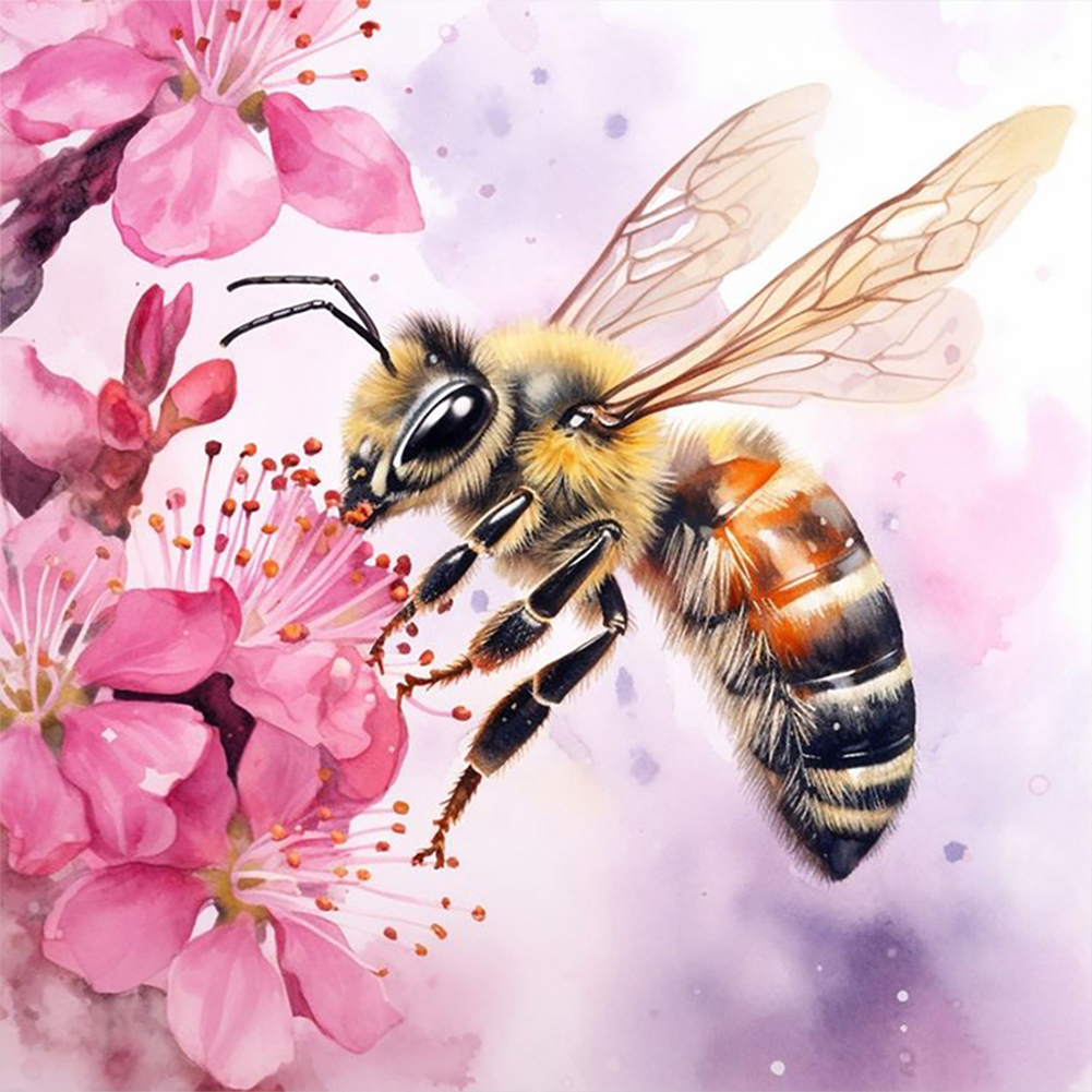 Honey Bee-Paint by Numbers-16"x16"/40x40cm