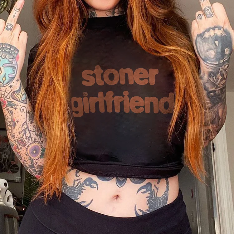 Stoner Girlfriend Printed T-shirt