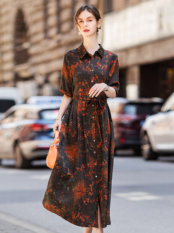 Silk Dress Xiangyunsha Collection A-line Style