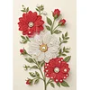Diamond Painting-DIY Sparkling Special Shaped Pearl Drill White and Red Daisies(30x40cm)
