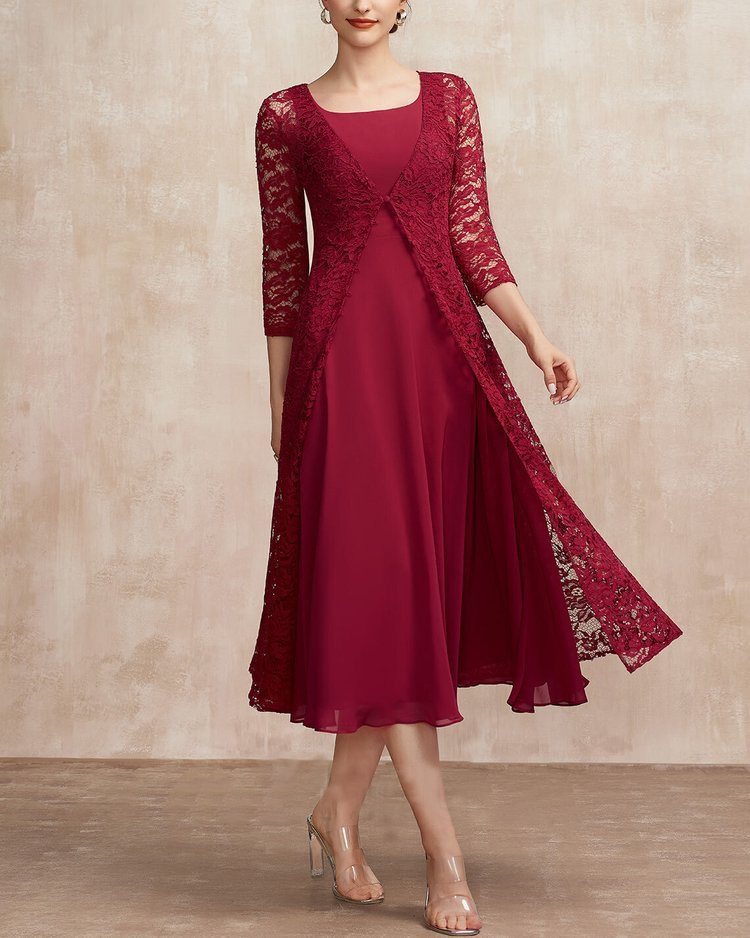 ELEGANT FASHION LACE 2 PIECE DRESS