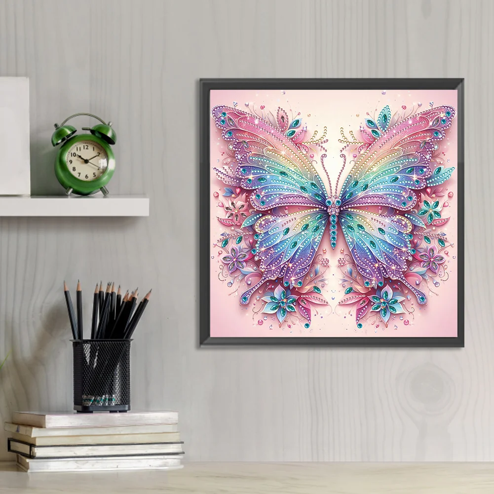 Diamond Painting - Partial Special Shaped Drill - Butterfly(Canvas|30*30cm)