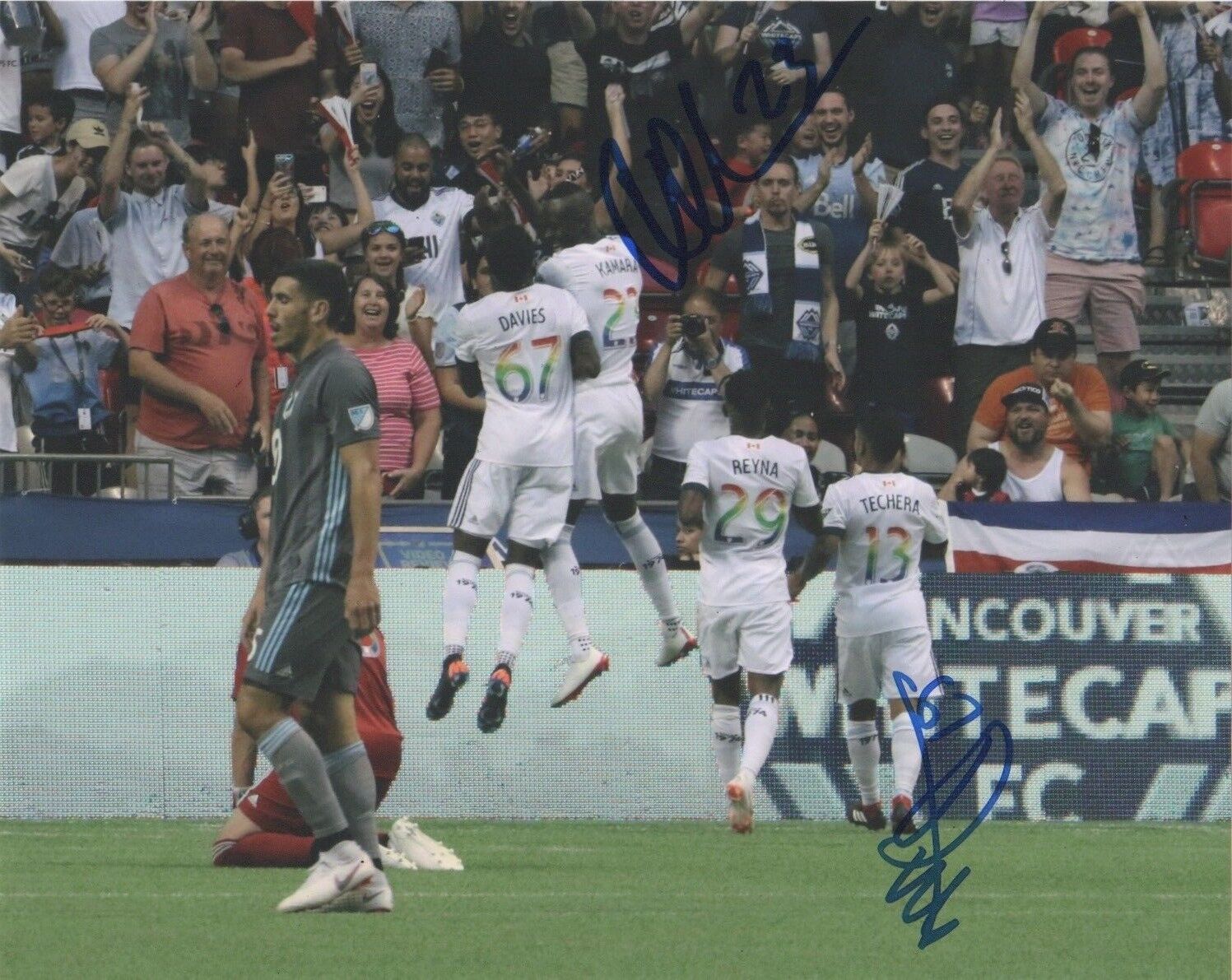 Vancouver Whitecaps Alphonso Davies Kei Kamara Autographed Signed 8x10 Photo Poster painting COA