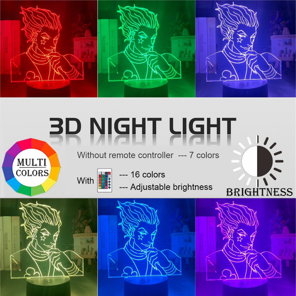 

3D Anime LED Table Lamp Touch Remote Control Kids Bedroom Decor Night Light, 501 Original
