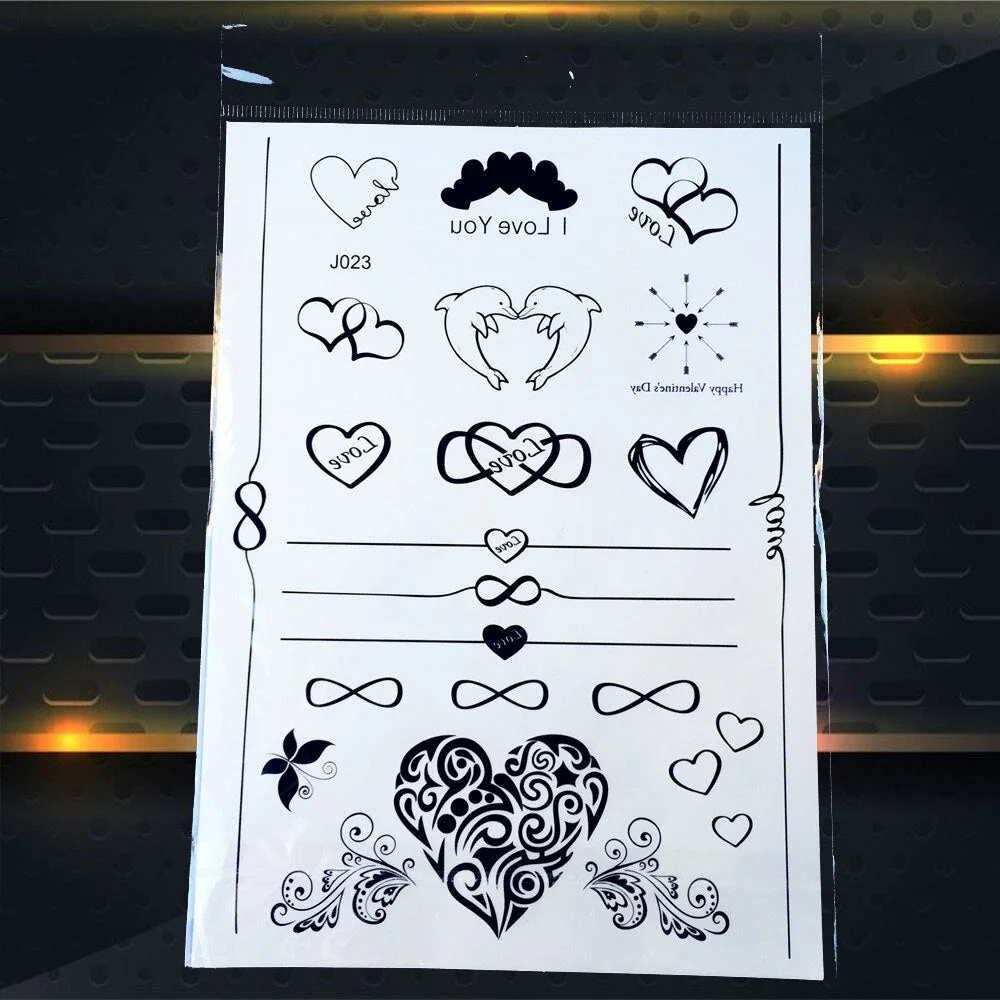 1PC Women Wedding Henna Flash Temporary Tattoo Sticker Black Elephant Ganesha Design Waterproof Fake Tattoo Elephant Chain PBJ18