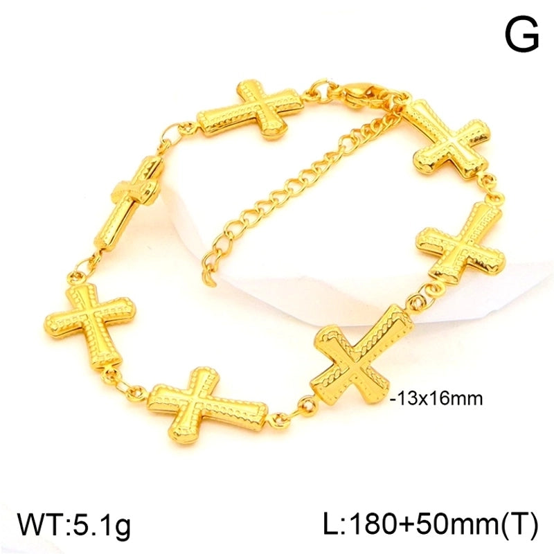 Elegant Minimalist Cross Star Heart Shape 201 Stainless Steel 302 Stainless Steel 304 Stainless Steel Bracelets In Bulk