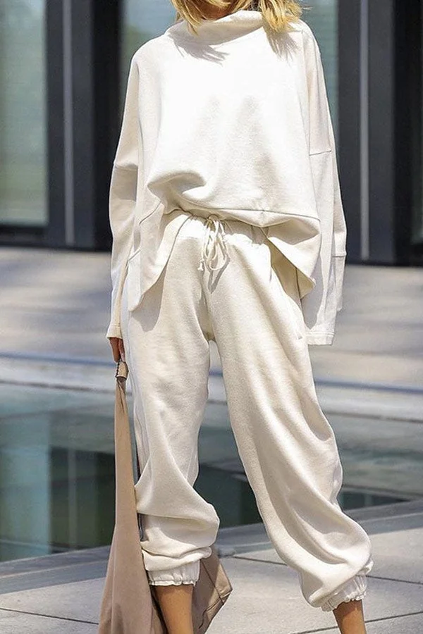 Casual Loose Solid Color Sports Set