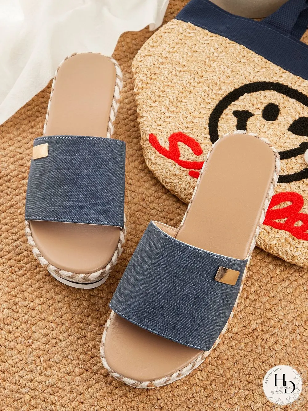 Resort Hemp Rope Sole Wedge Sandals