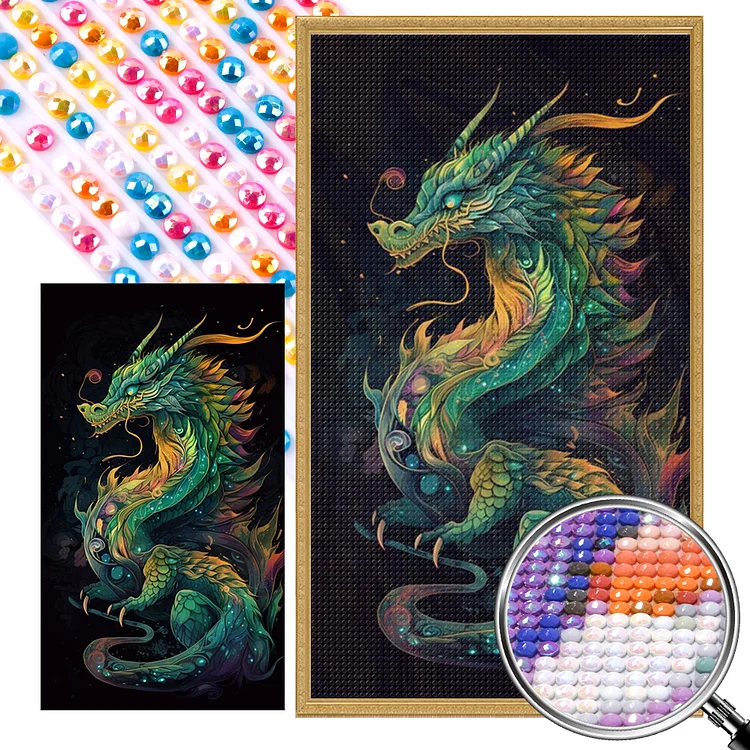 Natural Dragon 40*70CM (Canvas) Full AB Round Drill Diamond Painting gbfke