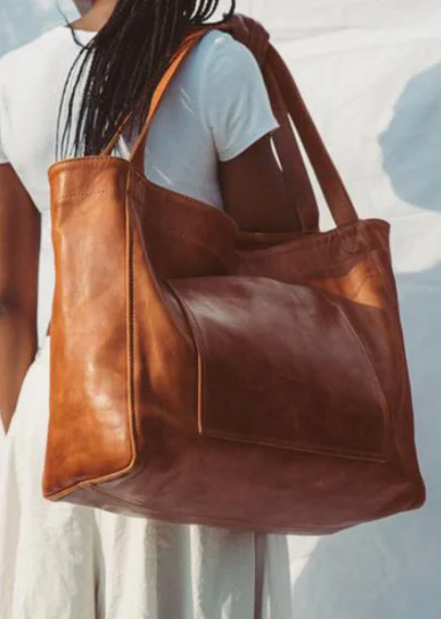 Women Vintage Weekender Bag Soft PU Leather Campus Bag Oversized Shoulder Bag Handbag Tote