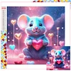 Diamond Painting -DIY Full Square Drill Heart Mouse(35x35cm)