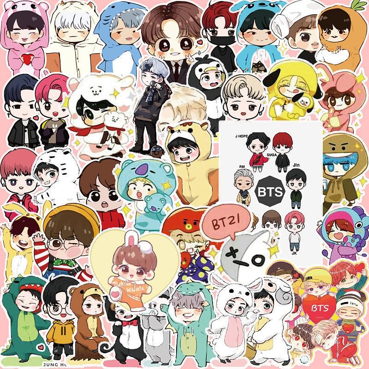 BTS 40 Sheets Cartoon Cute Stickers