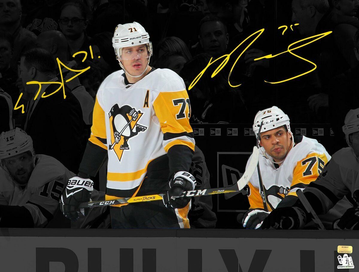 Ryan Reaves Evgeni Malkin Dual Signed Pittsburgh Penguins 16x20 Photo Poster painting COA Auto