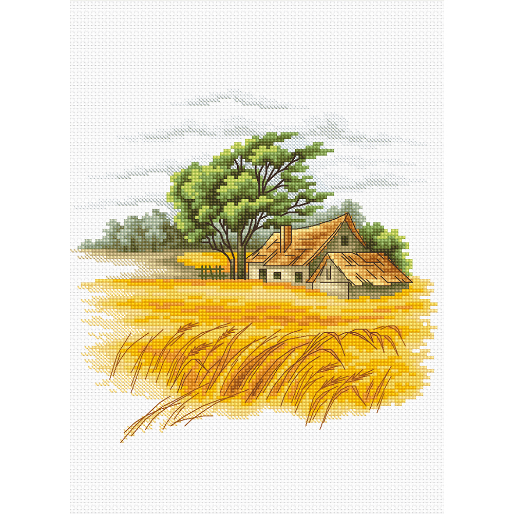 

Field House - 11CT Stamped Cross Stitch - 40*55CM, 501 Original