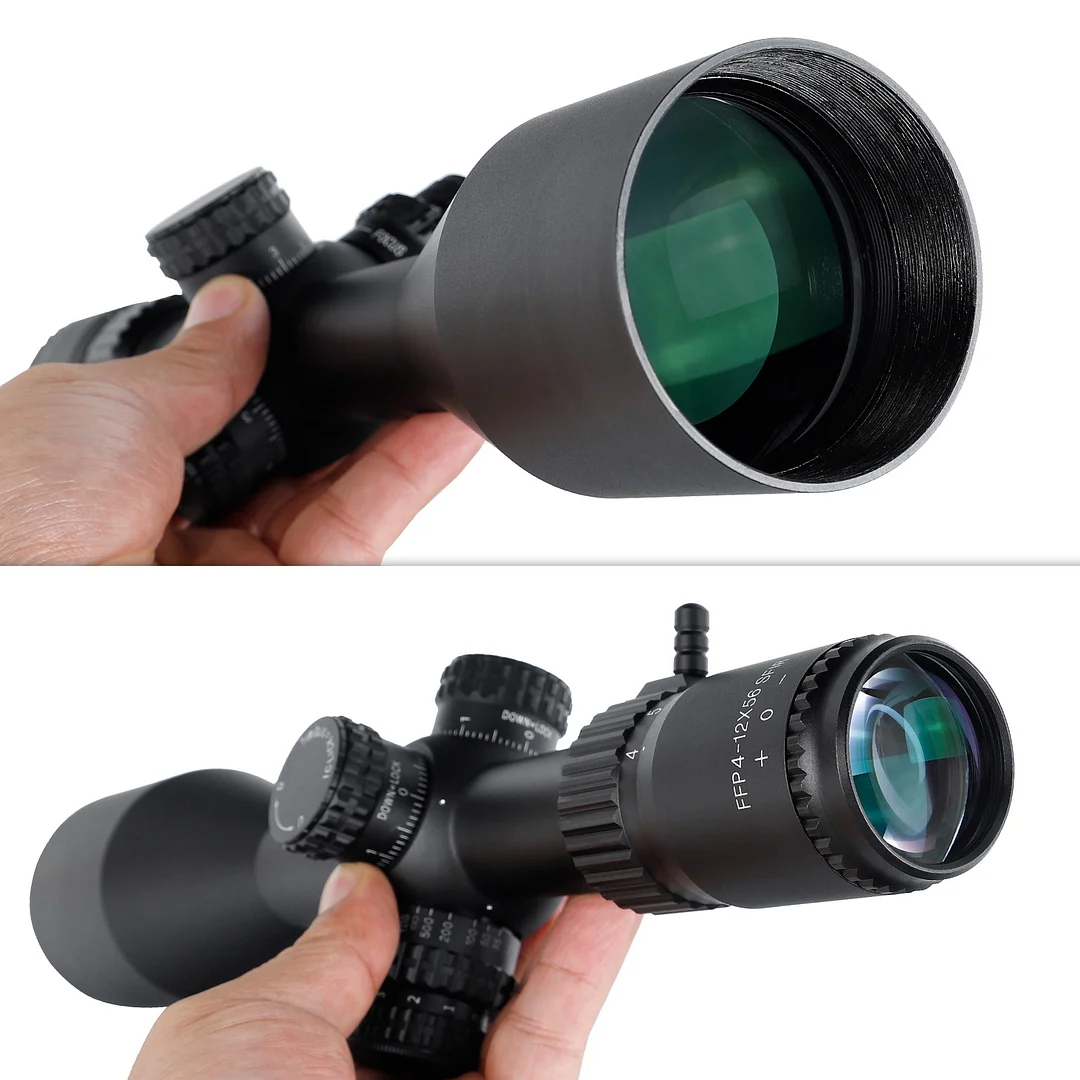 ohhunt® FFP 4-12X56 SFIR First Focal Plane 11 Level Red Illuminator Side Parallax Tactical FFP Scope 
