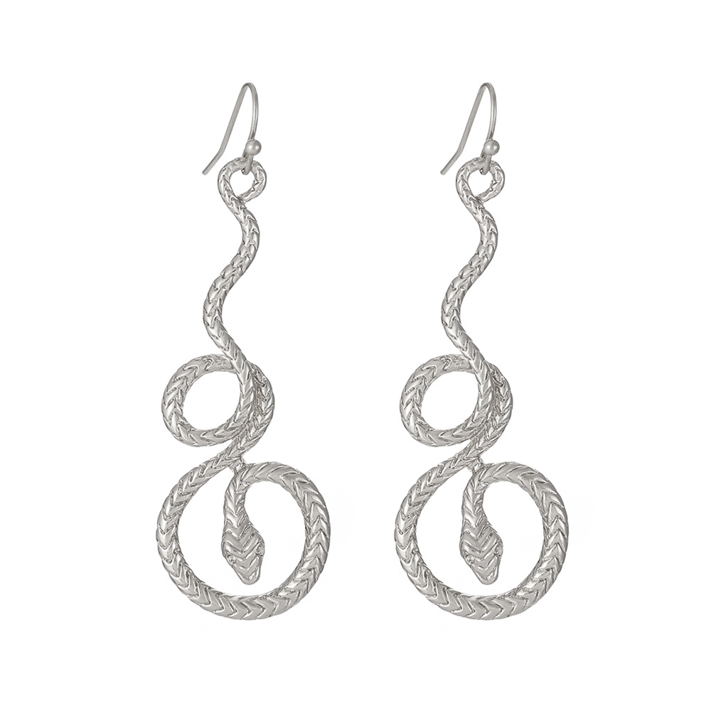 Round Snake Gold-Plated Earrings