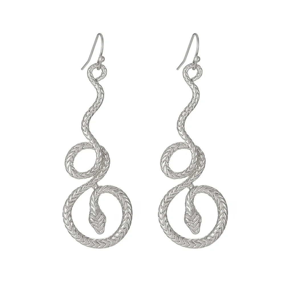 Round Snake Gold-Plated Earrings