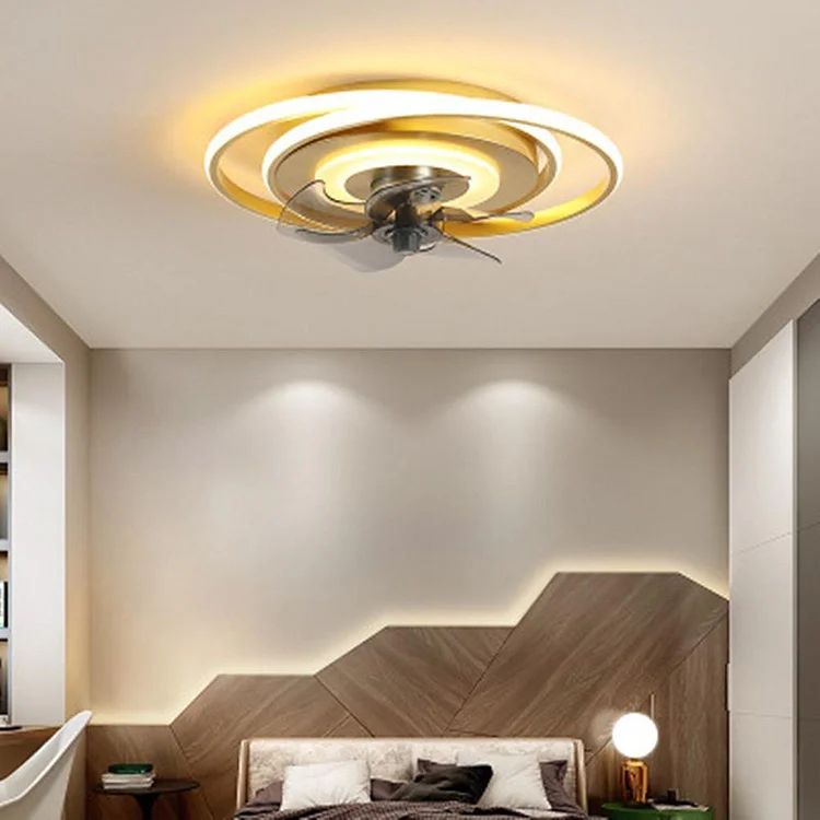Geometric Modern Ceiling Fans with LED Light - Appledas