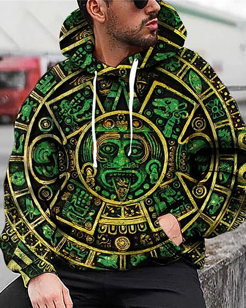 Men's abstract printed sports Hoodies