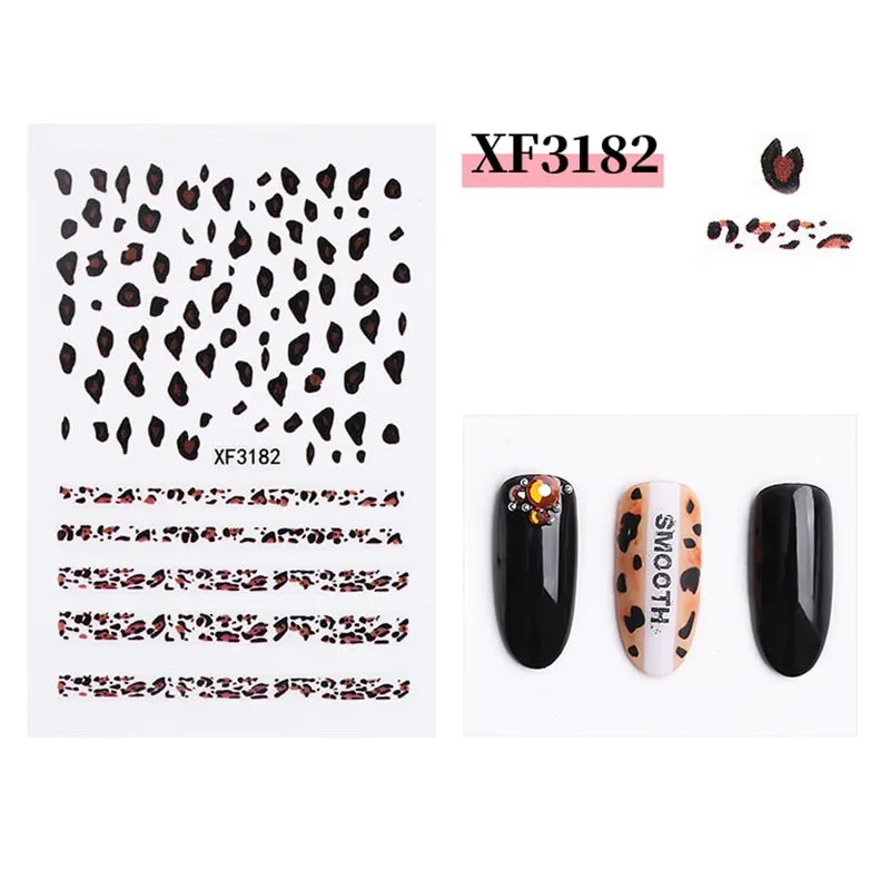 1pcs Sexy Leopard Nail Art Stickers Decals Animal Charm DIY Adhesive Manicure Decoration Accessory-Nail Inspo
