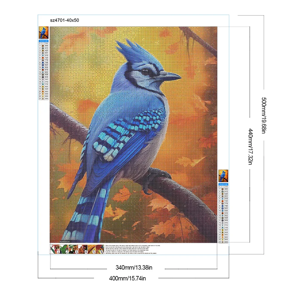 Full Round Diamond Painting 40*50cm - Bluebird