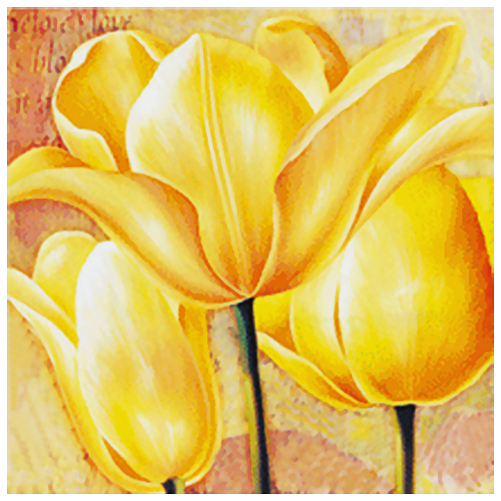 

30*30CM - Round Drill Diamond Painting - Golden Flower, 501 Original