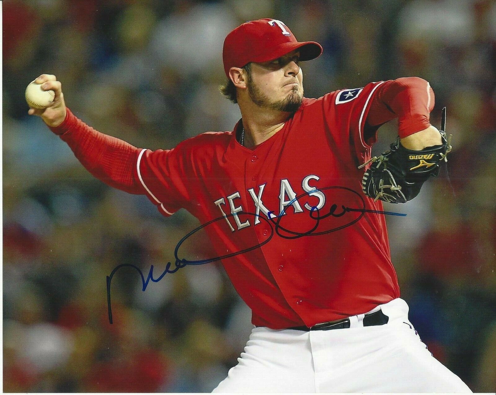 Mark Lowe Autographed 8x10 Texas Rangers#S1066