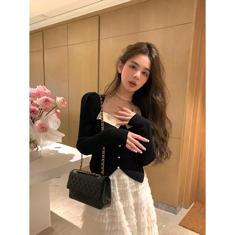 Toloer Vintage Knitted Sweater Women Outwear Casual Long Sleeve Slim Pullover Female Y2k Clothing Korea Style Blouse 2022 Winter