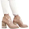 Women's Retro Embroidered Crystal Transparent High Heel Marten Boots Shoes