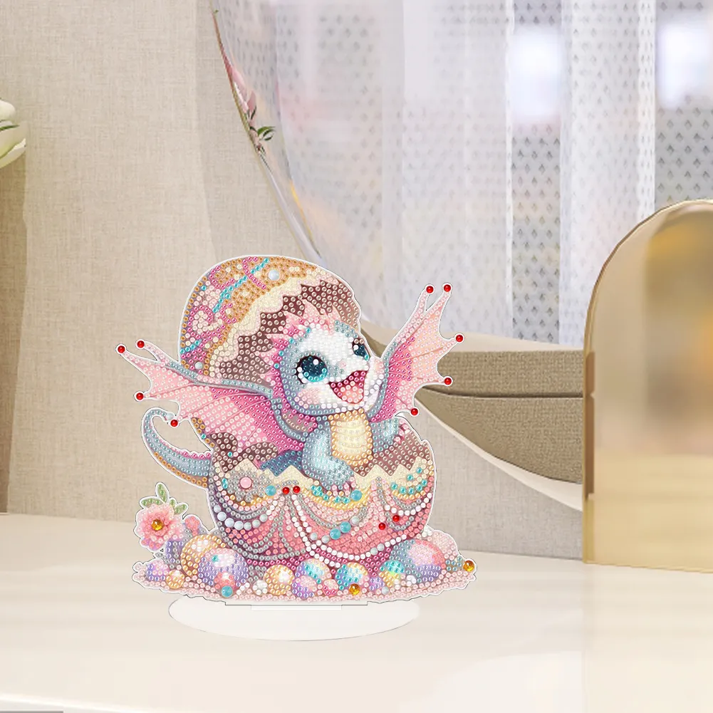 Single-Side Desktop Diamond Art Kits for Adults Beginner (Jewelry Baby Dragon)